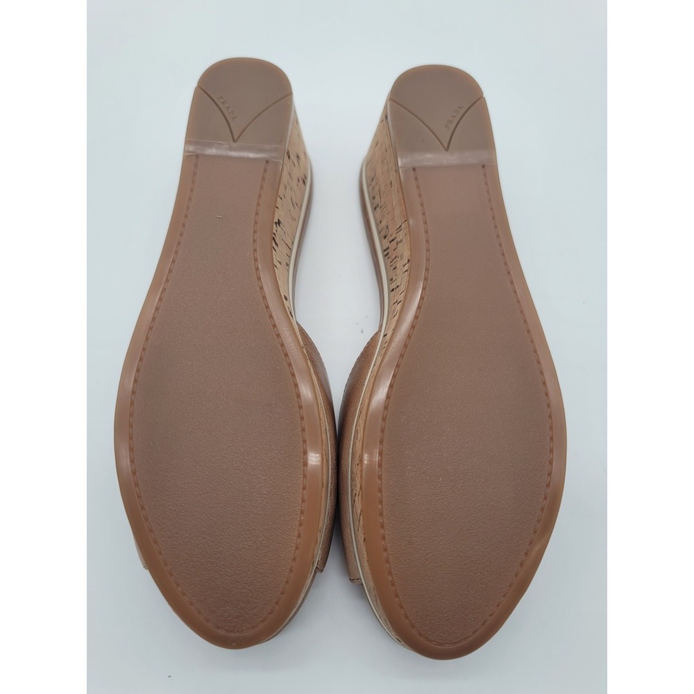 Prada Sport 3XZ142 Cork Wedge Slide Sandals Taupe EU 39.5 - Picture 10 of 13